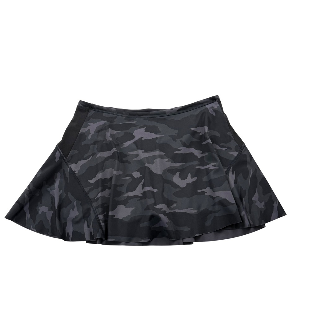 Athleta Match Point Skort Womens Size M Black Grey Camo Tennis Golf Skirt Preppy